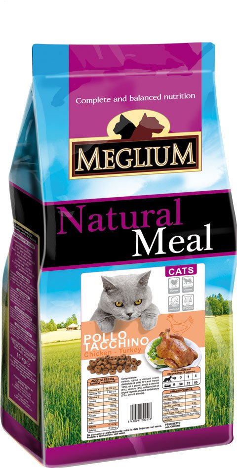 сухой корм для взрослых привередливых кошек "meglium cat adult" курица, индейка