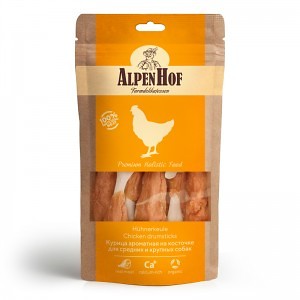 лакомство для средних и крупных пород собак "alpenhof" (альпен хоф) курица ароматная на косточке