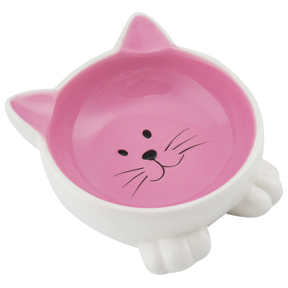 миска керамическая "mr.kranch" мордочка кошки на ножках, 100 мл (розовая)