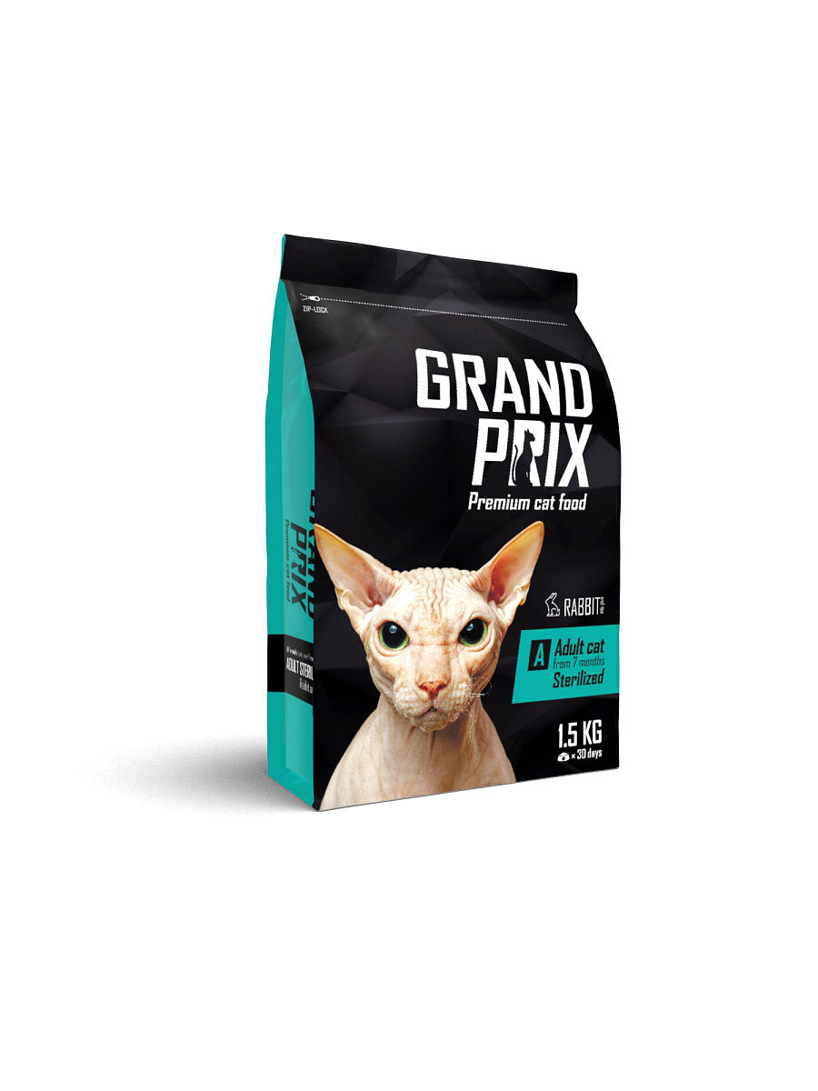 сухой корм для стерилизованных кошек "grand prix adult sterilized" (гранд прикс) с кроликом