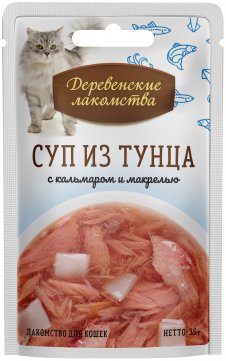 "деревенские лакомства" суп из тунца с кальмаром и макрелью, 35гр