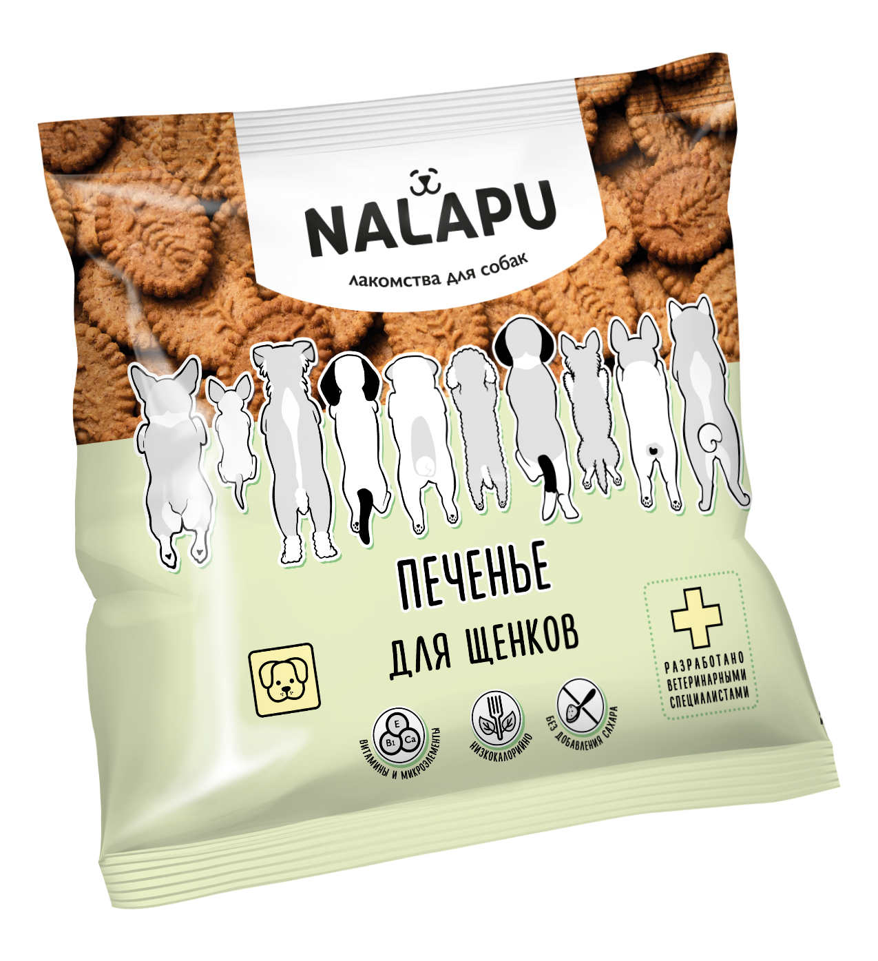 печенье nalapu (на лапу) лакомство для щенков, 115 гр