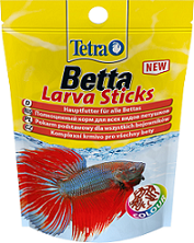 корм для петушков и других лабиринтовых рыб "tetrabetta larvasticks" в форме мотыля