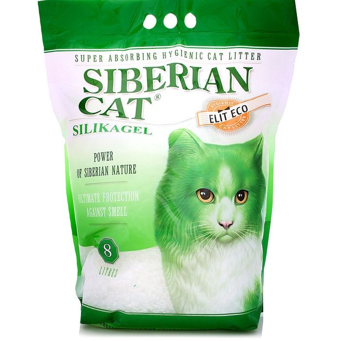 наполнитель для кошачьего туалета "siberian cat elit" (сибирская кошка элита эко) силикагелевый, зелёные гранулы
