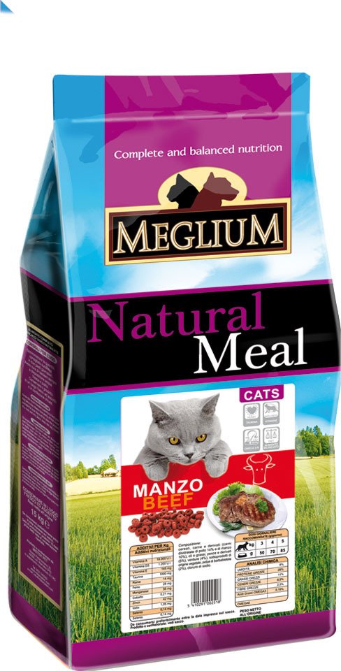 сухой корм для взрослых кошек "meglium cat adult" говядина