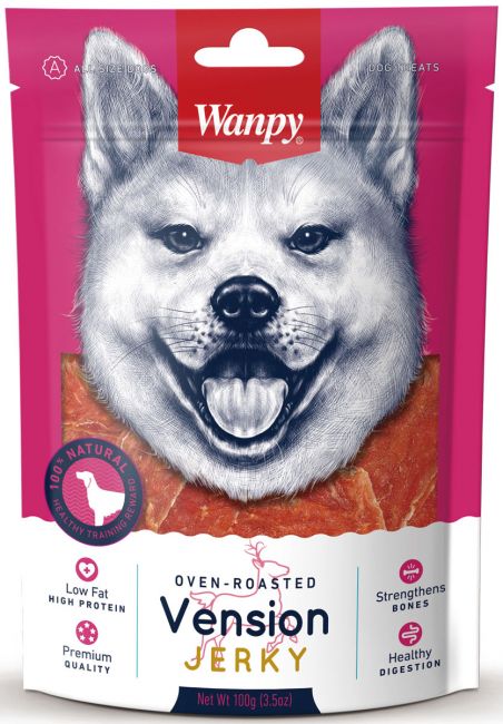 лакомство для собак "wanpy dog" (вэнпи) филе из оленины, 100 г