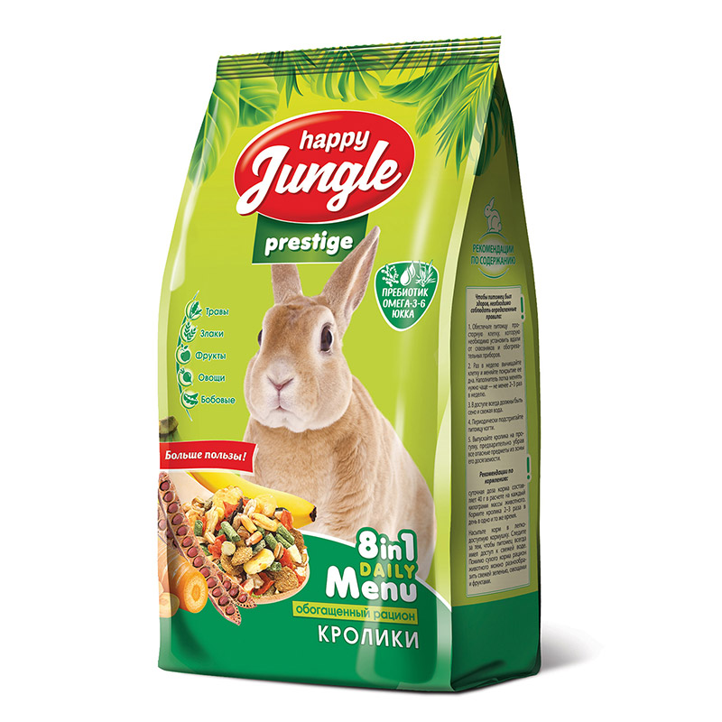 корм для кроликов "happy jungle престиж" (хэппи джангл)