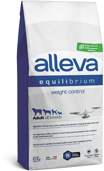 полнорационный сухой корм для взрослых собак всех пород для контроля веса "alleva equilibrium weight control all breeds"(аллева эквилибриум)
