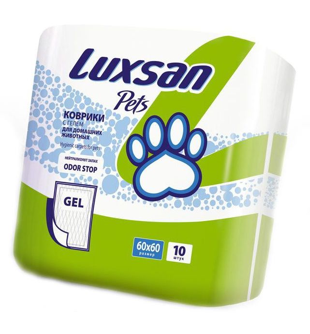 luxsan 3.66.010.3 pets gel коврики с гелем для домашних животных 60*60см*10шт