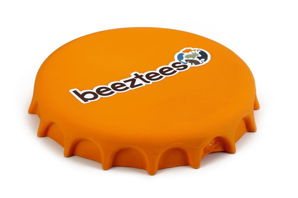 игрушка для собак "beeztees" фрисби-крышка от бутылки оранжевая 24 см