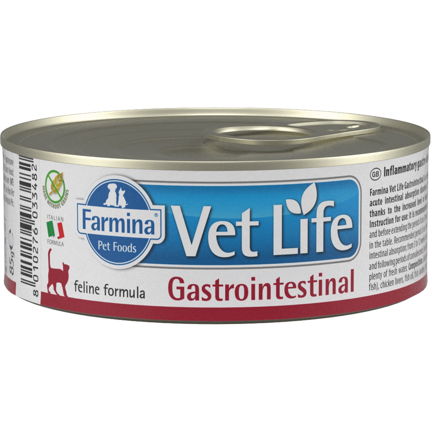 консервы для кошек при заболеваниях жкт "farmina vet life gastrointestinal" (фармина гастроинтестинал) с курицей