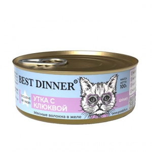 консервы для кошек "best dinner urinary exclusive vetprofi" (бест диннер уринари) утка с клюквой