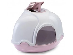 imac био-туалет для кошек угловой ginger 52х52х44,5h см, темно-розовый