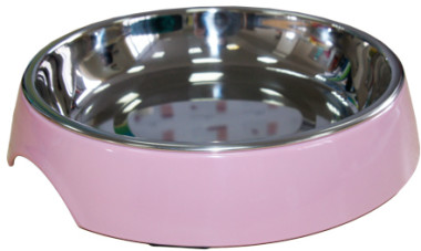 superdesign миска на меламиновой подставке для кошек широкая 250 мл, розовая пудра