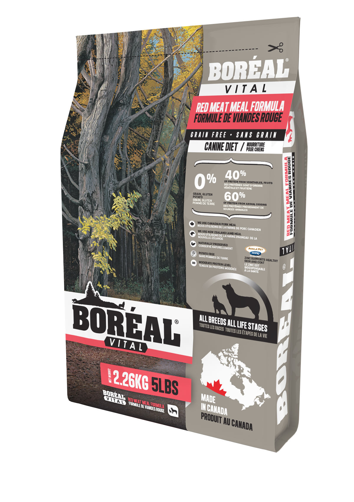 boreal vital сухой корм для собак всех пород с красным мясом