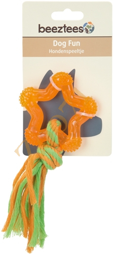 игрушка для собак "beeztees звезда" оранжевая, tpr 8 см