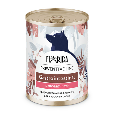 florida preventive line консервы gastrointestinal для собак "поддержание здоровья пищеварительной системы" с телятиной