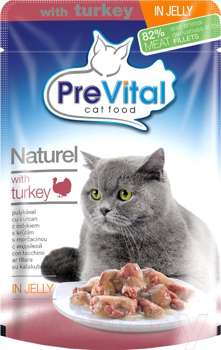 паучи для кошек "prevital" (превитал) с индейкой в желе