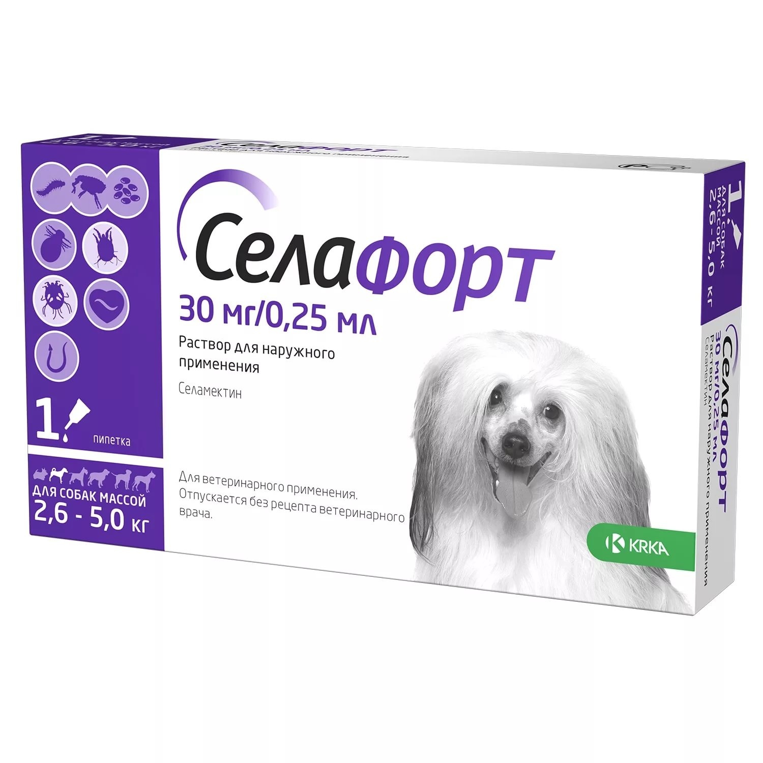 селафорт 12% 0,25 мл (30 мг) для собак 2,6-5 кг, №1