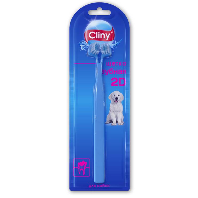 зубная щетка для животных "cliny 2d" (клини) для собак и кошек