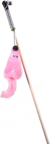 gosi 07192 игрушка д/кошек махалка мышь с мятой розовый мех с хвостом из розового меха на веревке этикетка флажок
