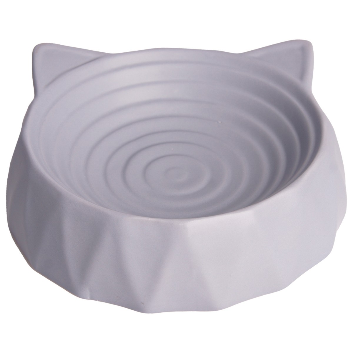 керамикарт миска керамическая для кошек круглая с ушками 220 мл,серый