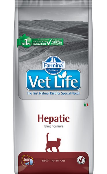 сухой диетический корм для кошек "farmina vet life hepatic" (фармина) поддержание работы печени