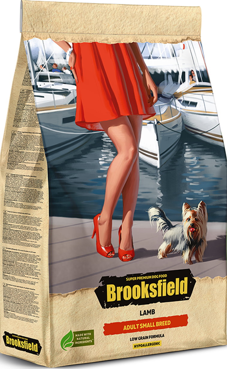 сухой корм для собак мелких пород "brooksfield small breeds"(бруксфилд) с ягнёнком и рисом
