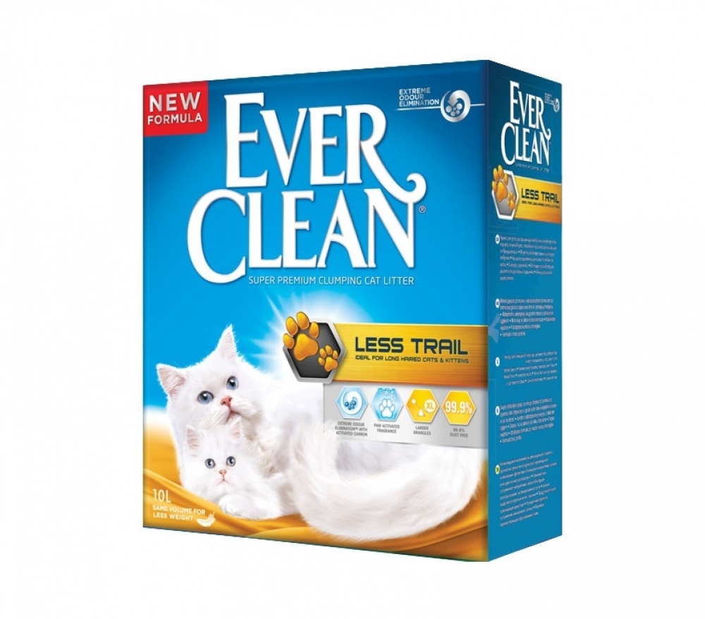 наполнитель для кошачьего туалета "ever clean less trail" для длинношерстных кошек
