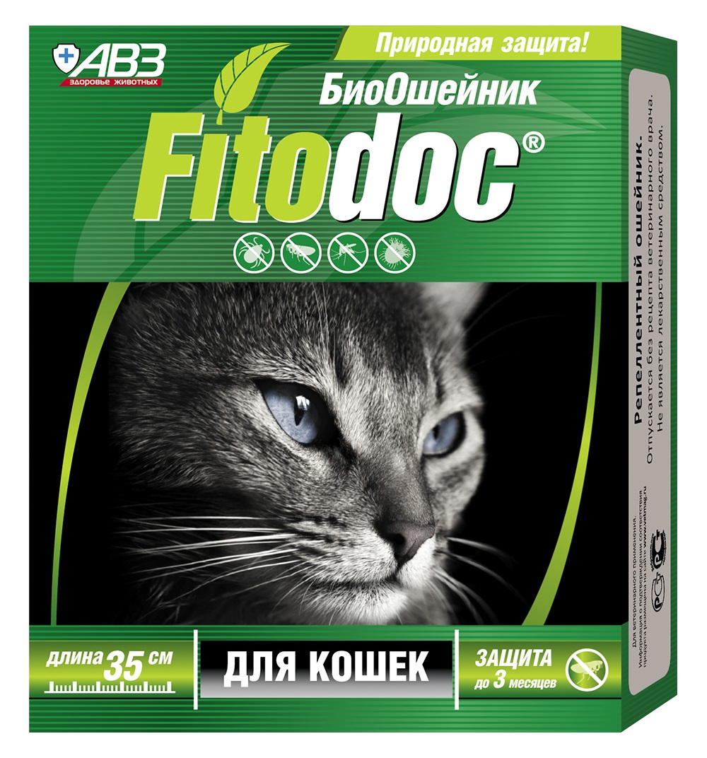ошейник для кошек "fitodoc био" репеллентный 35 см