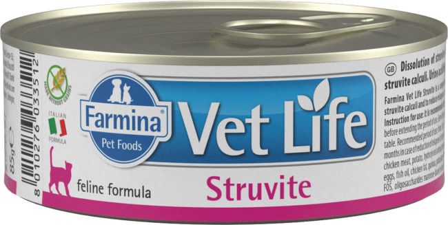 консервы для кошек при струвитных уролитах "farmina vet life struvite" (фармина струвит) с курицей
