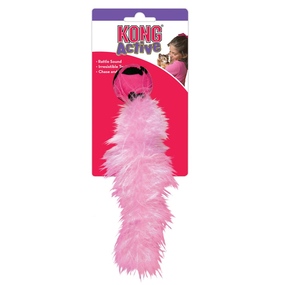 kong игрушка для кошек "дикий хвост" 18 см с хвостом из перьев