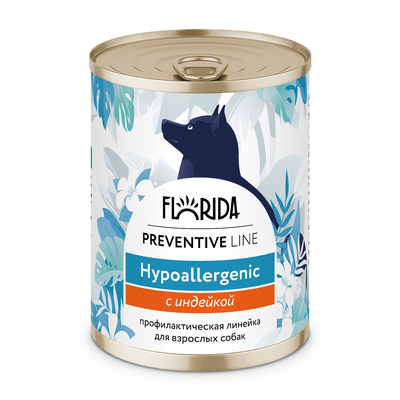 florida preventive line консервы hypoallergenic для собак "гипоаллергенные" с индейкой