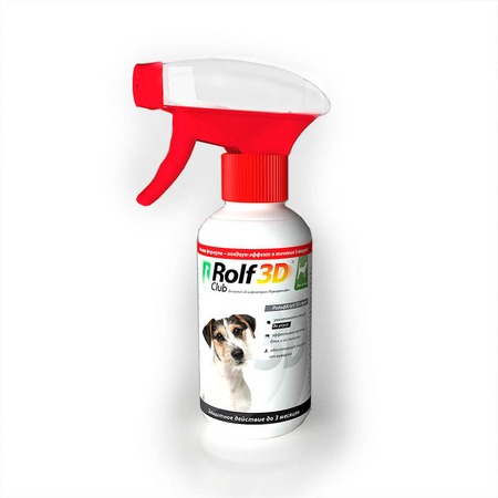 спрей для собак "rolf club 3d" (рольф) от клещей блох, вшей, власоедов, 200 мл