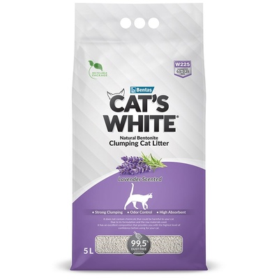 cat's white (кэтс вайт) наполнитель комкующийся с нежным ароматом лаванды для кошачьего туалета