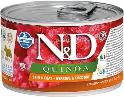 фармина n&d quinoa кон.д/собак мелких пород сельдь с кокосом
