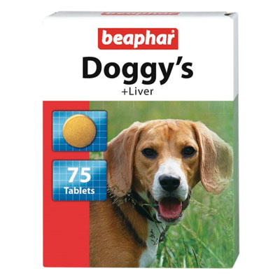 витамины для собак "beaphar doggy's liver" с печенью 75 таб
