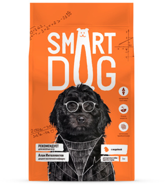 smart dog, сухой корм для взрослых собак крупных пород с индейкой