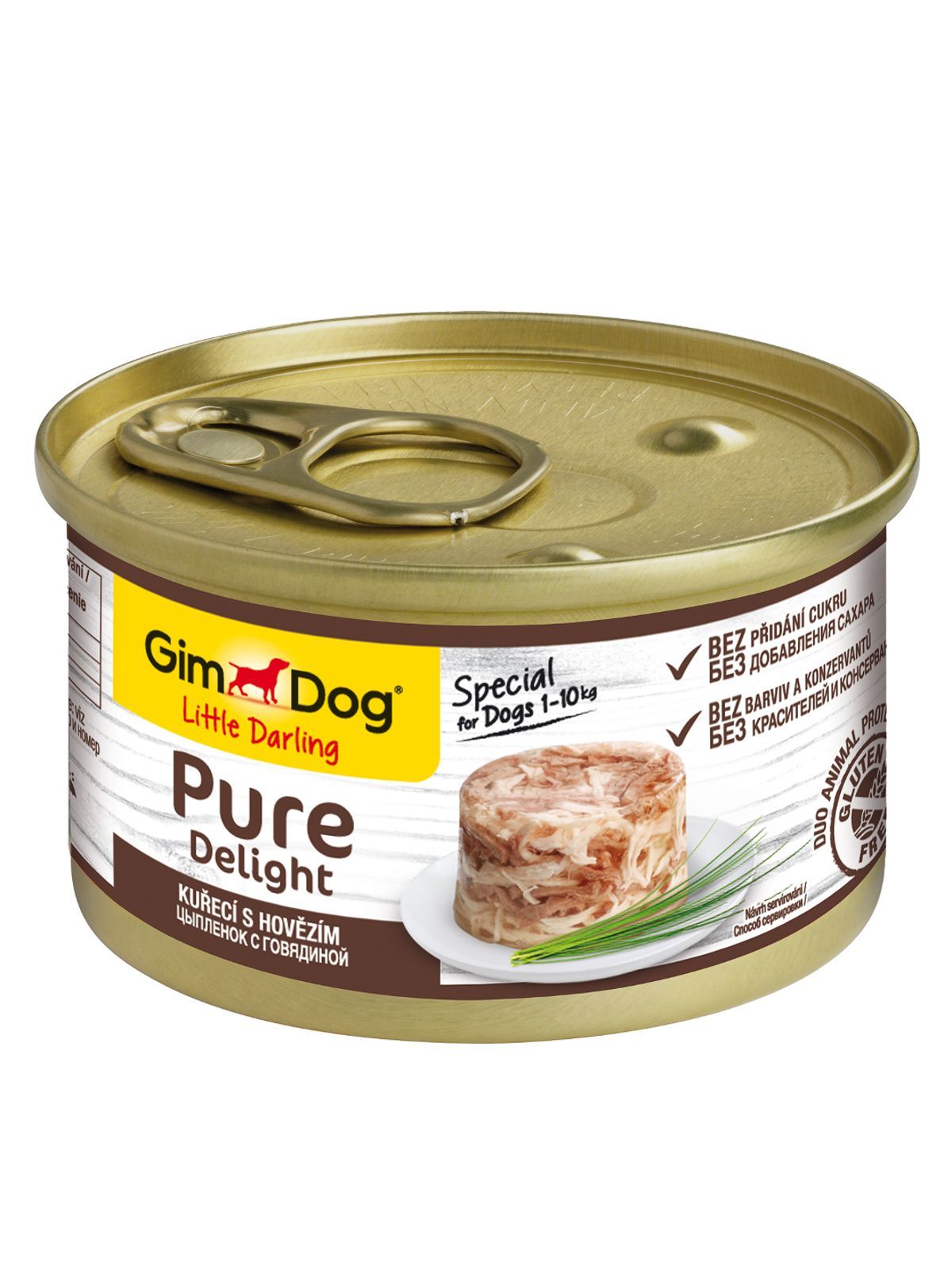 gimdog pure delight консервы для собак из цыпленка с говядиной 85 г