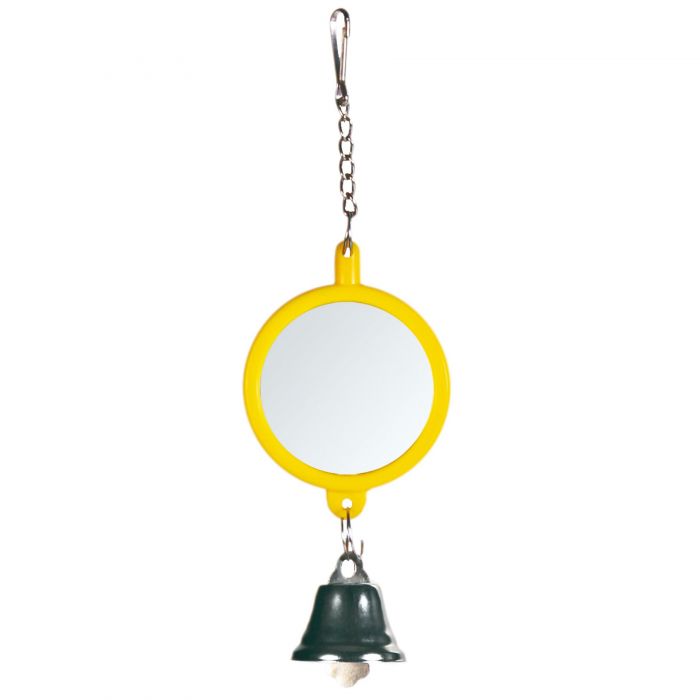 игрушка для птиц "trixie" (трикси) зеркало с колокольчиком, 6 см