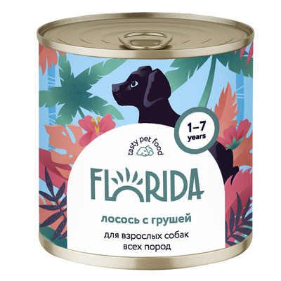 консервы для собак "florida" (флорида) лосось с грушей