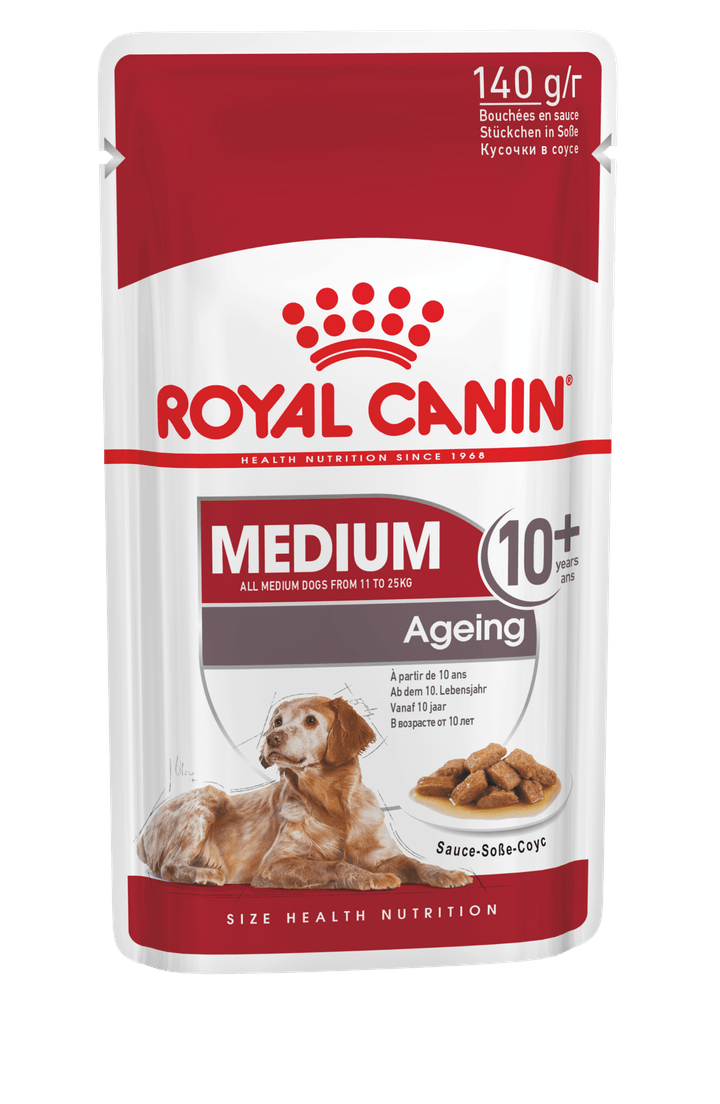 паучи royal canin medium ageing 10+ для пожилых собак средних пород