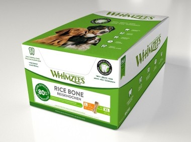 whimzees рисовая кость для собак l-xl 25 см 23 шт в дисплее