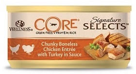 консервы для кошек "wellness core signature selects" из курицы с индейкой в виде кусочков в соусе (79 г)