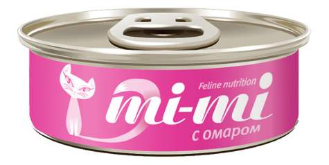 mi-mi консервы для кошек и котят тунец с омаром, 80 г