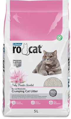 ro cat наполнитель для кошачьего туалета комкующийся без пыли с ароматом детской присыпки