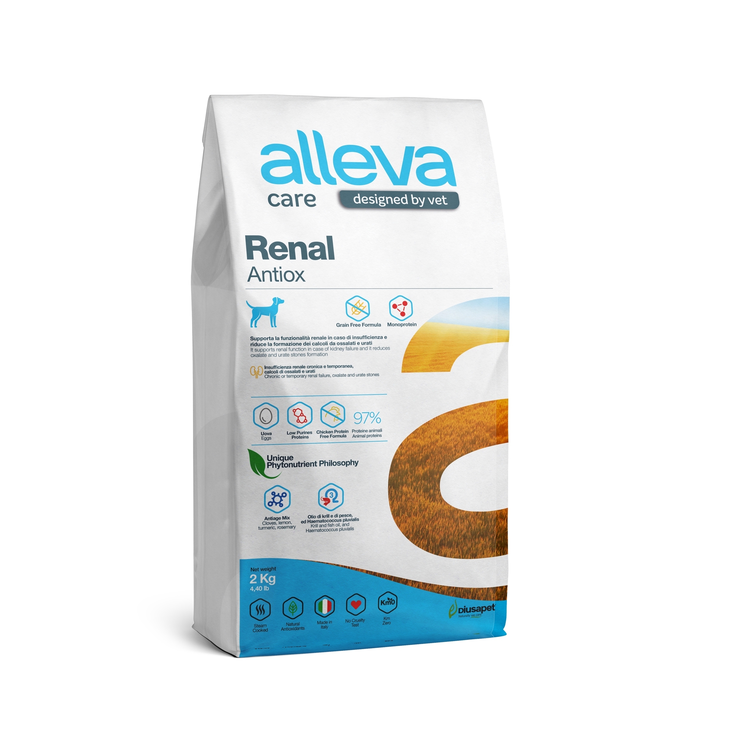 корм для собак "alleva care renal-antiox" (аллева кэр ренал антиокс) для поддержания функции почек