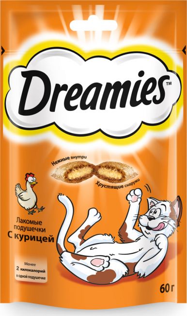 лакомство для кошек "dreamies" (дримис) с курицей