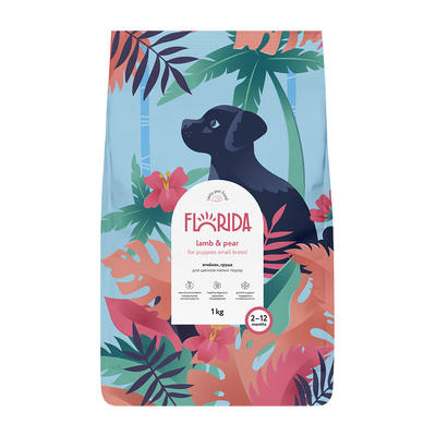 сухой корм для щенков малых пород "florida" (флорида) с ягненком и грушей