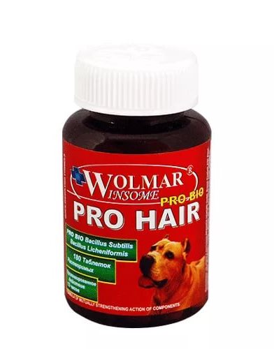 wolmar winsome pro bio pro hair для собак для кожи и шерсти, таблетки, № 180